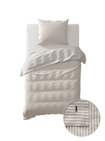 Yellow Dekbedovertrek Moselle Off-white  Grey - 100% Katoen-Perkal