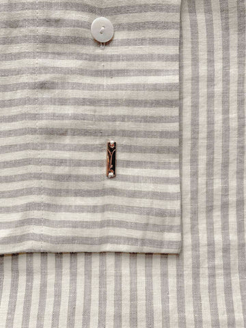 Yellow Dekbedovertrek Moselle Off-white  Grey - 100% Katoen-Perkal