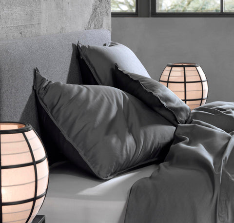 Zohome Kussensloop Satinado Classic Anthracite - 100% Katoen-Satijn