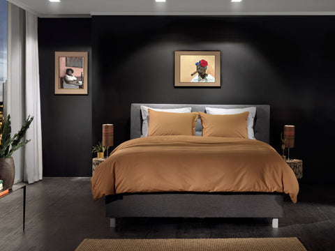 Yellow Dekbedovertrek Percale Cognac Brown - 100% Katoen-Perkal