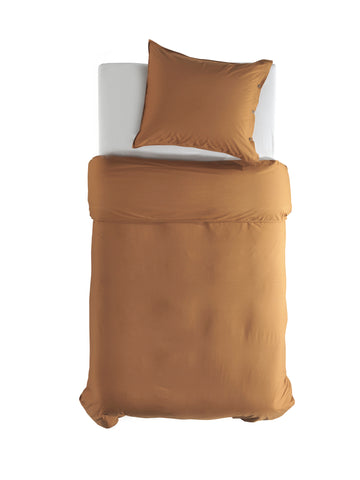 Yellow Dekbedovertrek Percale Cognac Brown - 100% Katoen-Perkal
