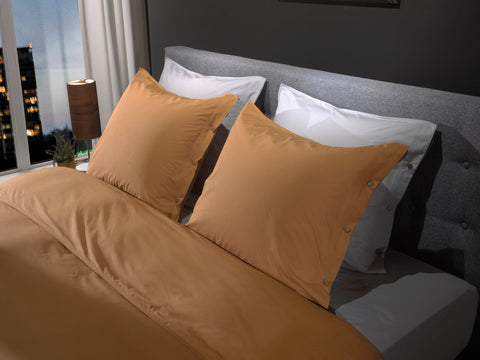 Yellow Dekbedovertrek Percale Cognac Brown - 100% Katoen-Perkal