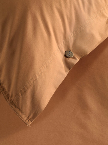 Yellow Dekbedovertrek Percale Cognac Brown - 100% Katoen-Perkal