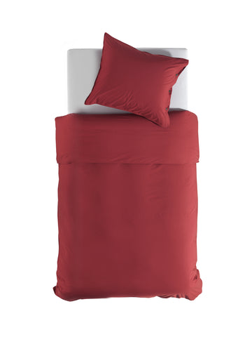 Yellow Dekbedovertrek Percale Spicy Red - 100% Katoen-Perkal