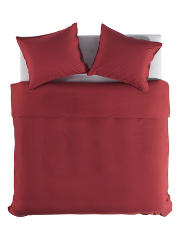 Yellow Dekbedovertrek Percale Spicy Red - 100% Katoen-Perkal