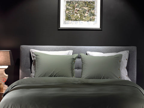 Yellow Dekbedovertrek Percale Army Green - 100% Katoen-Perkal