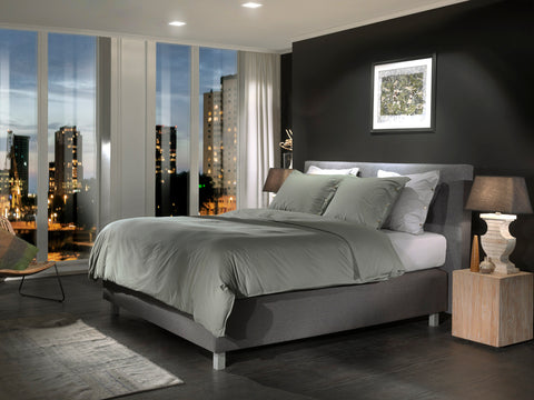 Yellow Dekbedovertrek Percale Army Green - 100% Katoen-Perkal