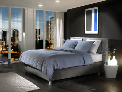 Yellow Dekbedovertrek Percale Midnight Blue - 100% Katoen-Perkal