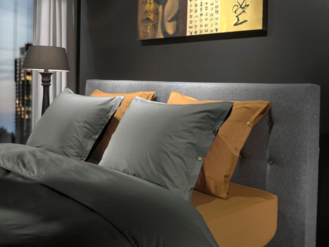 Yellow Dekbedovertrek Percale Steel Grey - 100% Katoen-Perkal