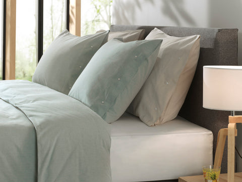 Yellow Dekbedovertrek Chambray Jade Green - 100% Katoen