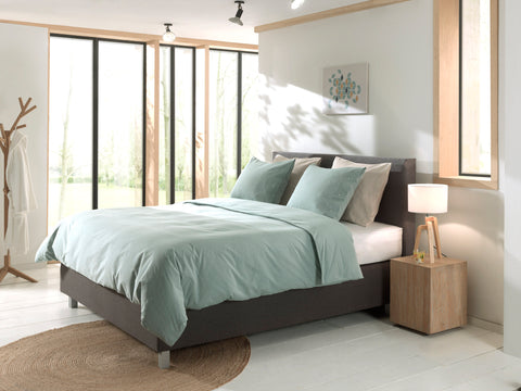 Yellow Dekbedovertrek Chambray Jade Green - 100% Katoen