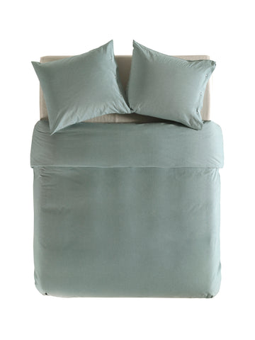Yellow Dekbedovertrek Chambray Jade Green - 100% Katoen
