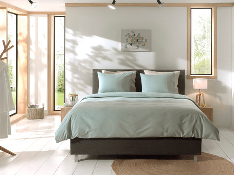 Yellow Dekbedovertrek Chambray Jade Green - 100% Katoen