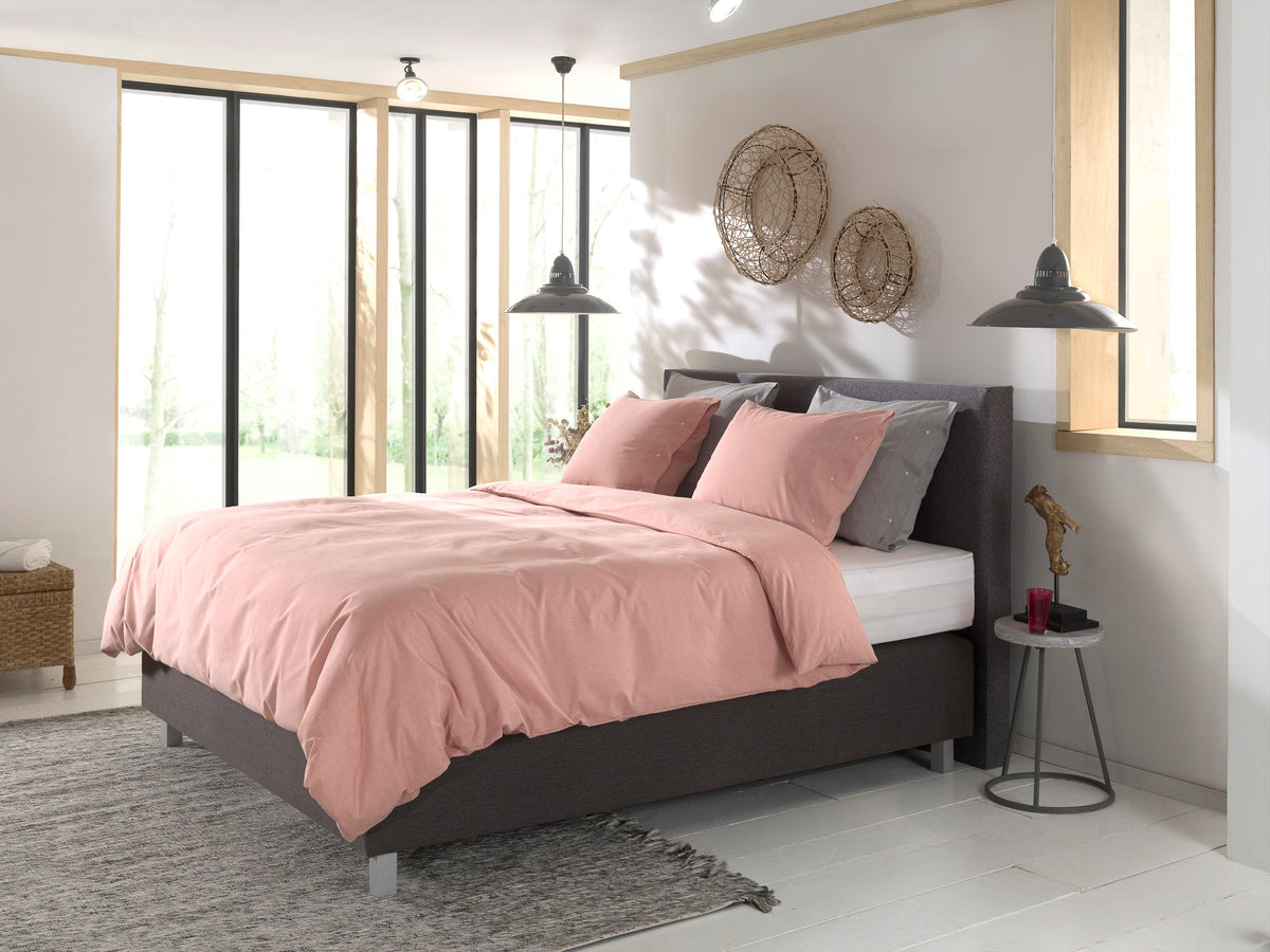 Yellow Dekbedovertrek Chambray Mandarin Red - 100% Katoen