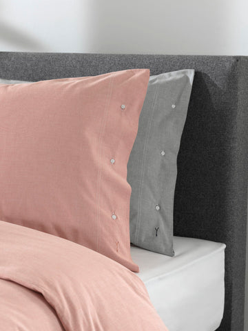 Yellow Dekbedovertrek Chambray Mandarin Red - 100% Katoen