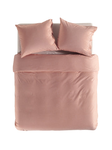 Yellow Dekbedovertrek Chambray Mandarin Red - 100% Katoen