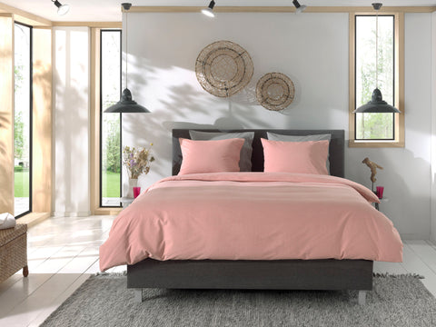 Yellow Dekbedovertrek Chambray Mandarin Red - 100% Katoen