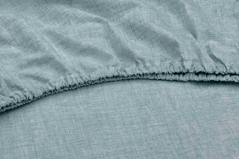 Zohome Hoeslaken Lino Stone Blue - 100% Katoen