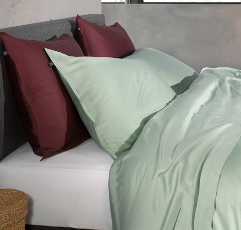 Zohome Kussensloop Satinado Foam Green - 100% Katoen-Satijn
