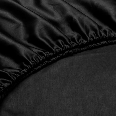 Zohome Hoeslaken Satinado Night Black - 100% Katoen-Satijn