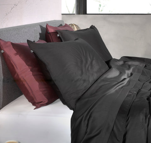 Zohome Kussensloop Satinado Night Black - 100% Katoen-Satijn