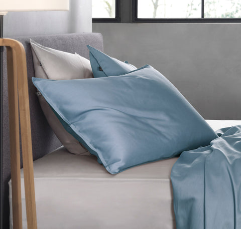 Zohome Kussensloop Satinado Riviera Blue - 100% Katoen-Satijn