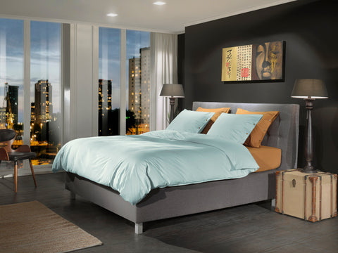 Yellow Dekbedovertrek Percale Whispering Blue - 100% Katoen-Perkal