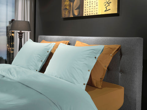 Yellow Dekbedovertrek Percale Whispering Blue - 100% Katoen-Perkal