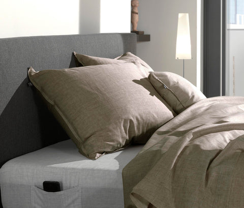 Zohome Kussensloop Lino Palm Taupe - 100% Katoen