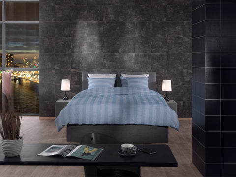 Yellow Dekbedovertrek Arrezo Sky Blue - 100% Katoen