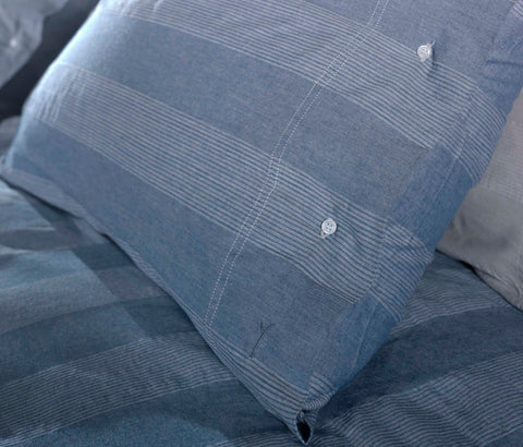 Yellow Dekbedovertrek Arrezo Sky Blue - 100% Katoen