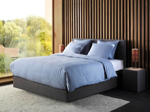 Yellow Dekbedovertrek Ostia Estate Blue - 100% Katoen