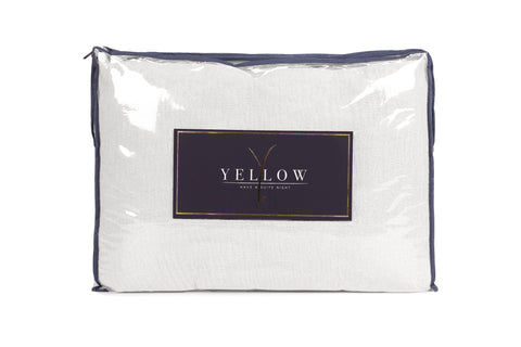 Yellow Plaid ICA Bright White - 100% Katoen