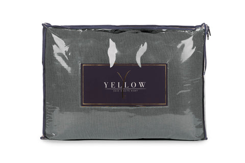 Yellow Sprei ICA Beluga Grey - 100% Katoen
