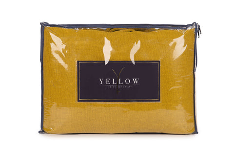 Yellow Plaid ICA Honey Gold - 100% Katoen