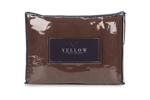 Yellow Plaid ICA Maroon Brown - 100% Katoen