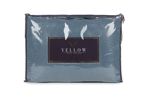 Yellow Plaid ICA Pacific Blue - 100% Katoen