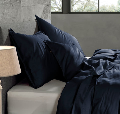 Zohome Kussensloop Satinado Navy Blue - 100% Katoen-Satijn