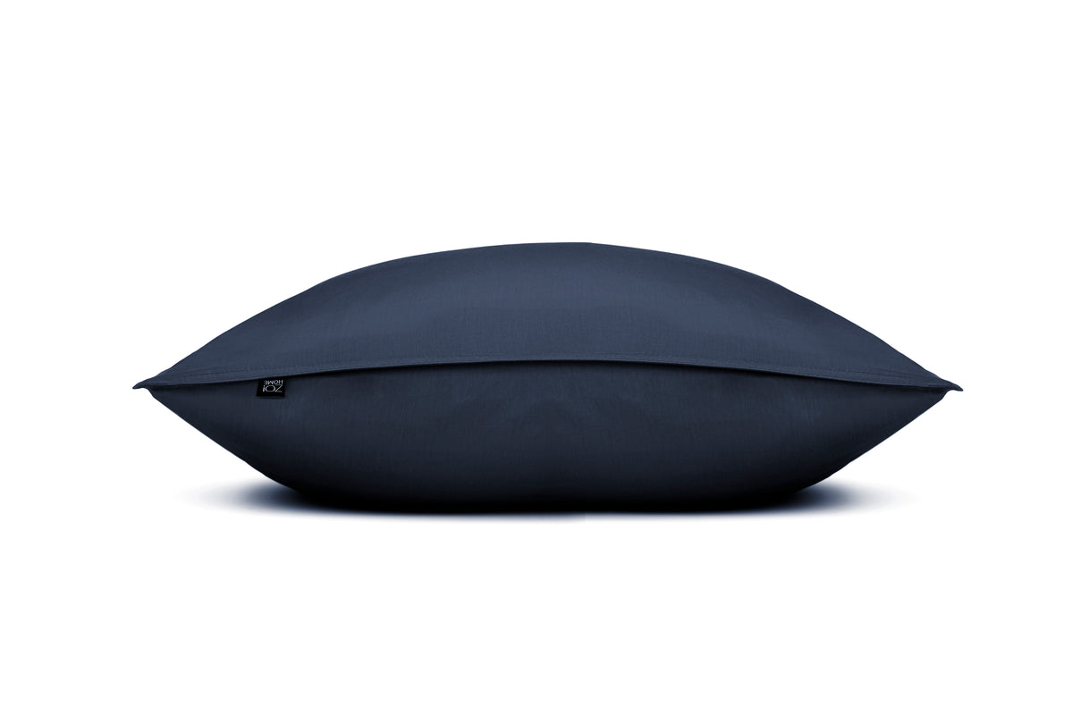 Zohome Kussensloop Satinado Navy Blue - 100% Katoen-Satijn