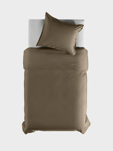 Yellow Dekbedovertrek Percale Pine Taupe - 100% Katoen-Perkal