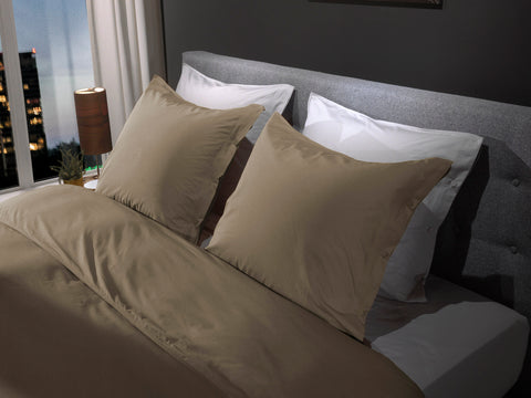 Yellow Dekbedovertrek Percale Pine Taupe - 100% Katoen-Perkal