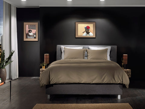 Yellow Dekbedovertrek Percale Pine Taupe - 100% Katoen-Perkal