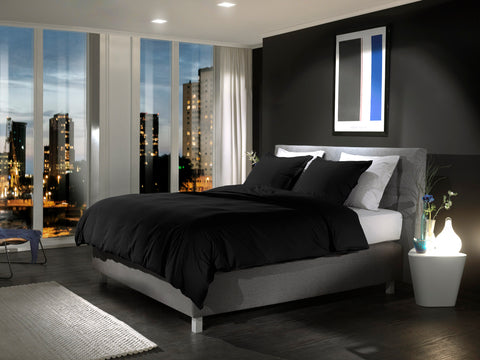 Yellow Dekbedovertrek Percale Volcano Black - 100% Katoen-Perkal