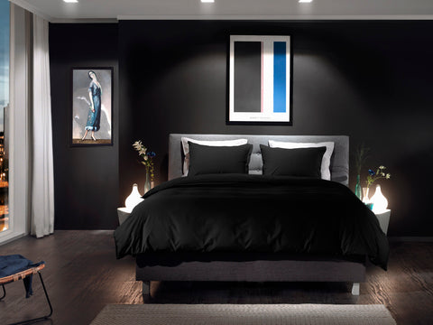 Yellow Dekbedovertrek Percale Volcano Black - 100% Katoen-Perkal