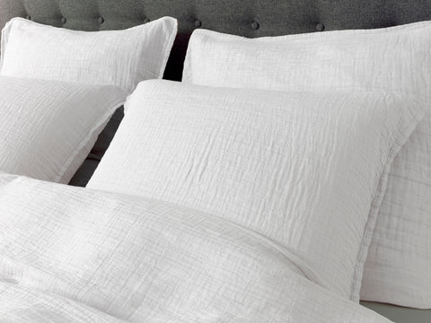 Yellow Dekbedovertrek Garza Bright White - 50% Katoen-Gauze 50% Katoen