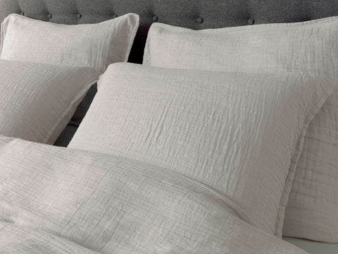 Yellow Dekbedovertrek Garza Vaporous Grey - 50% Katoen-Gauze 50% Katoen