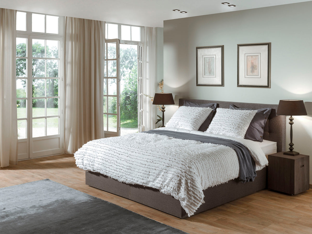 Yellow Dekbedovertrek Jewel Brilliant White - 100% Katoen, Voorzijde: Jacquard / Achterzijde: Perkal