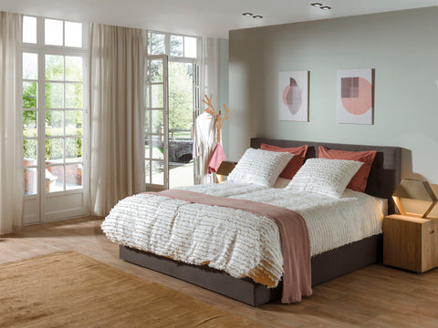 Yellow Dekbedovertrek Jewel Bone White - 100% Katoen, Voorzijde: Jacquard / Achterzijde: Perkal