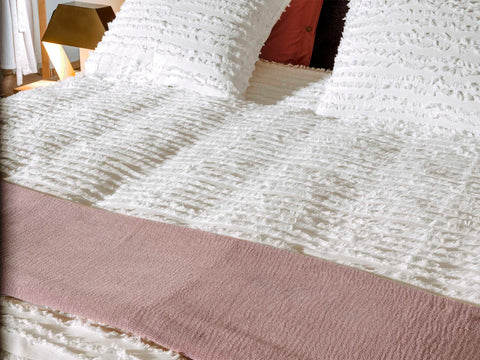 Yellow Dekbedovertrek Jewel Bone White - 100% Katoen, Voorzijde: Jacquard / Achterzijde: Perkal