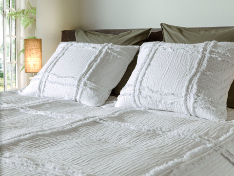 Yellow Dekbedovertrek Adelade Brilliant White - 100% Katoen, Voorzijde: Gauze / Achterzijde: Perkal